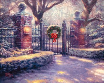 Puerta de Navidad Thomas Kinkade Pinturas al óleo